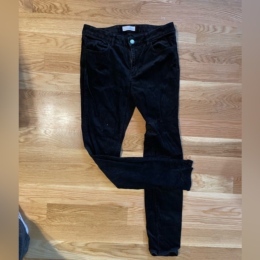 Loft Black Corduroy Pants Curvy Skinny